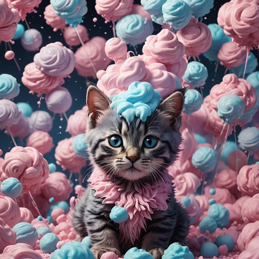Cotton Candy Kitten: Fantasy Concept Art