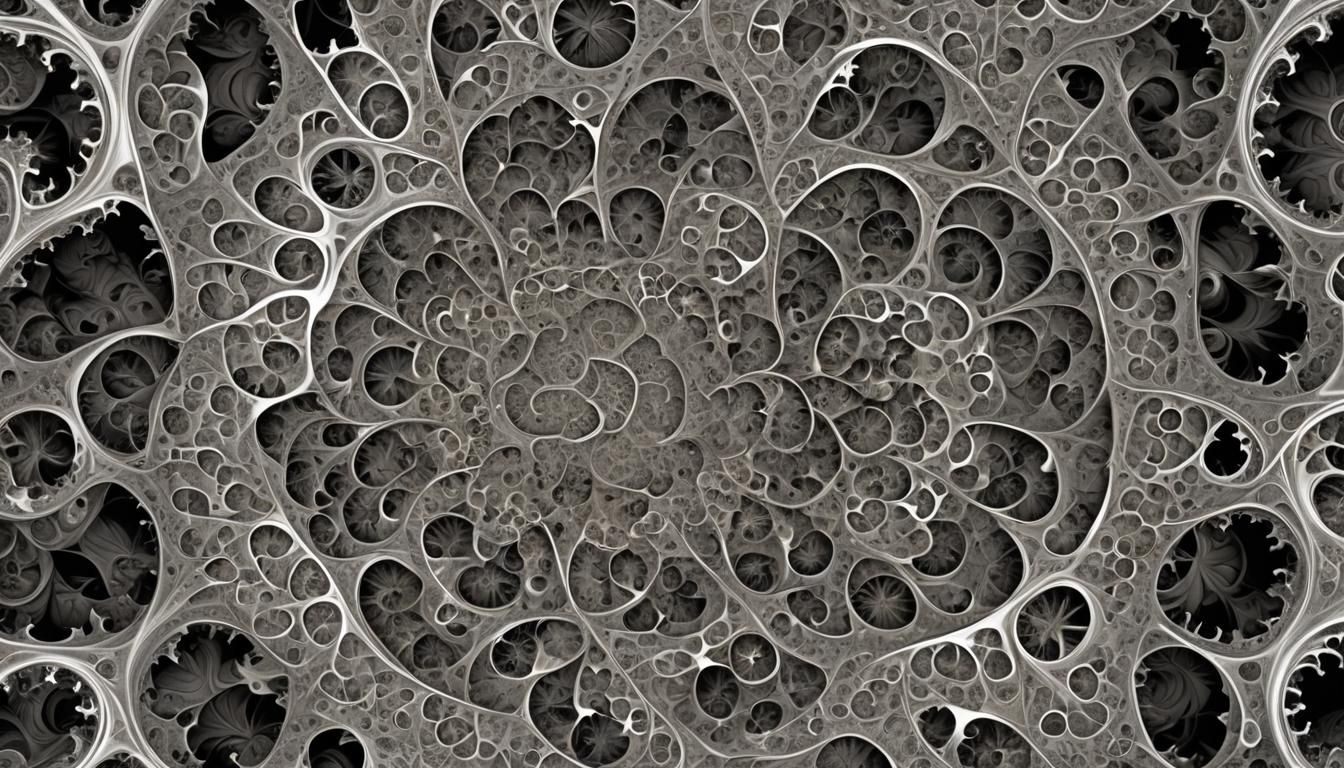 High Contrast Black and White Asymmetrical Fractal