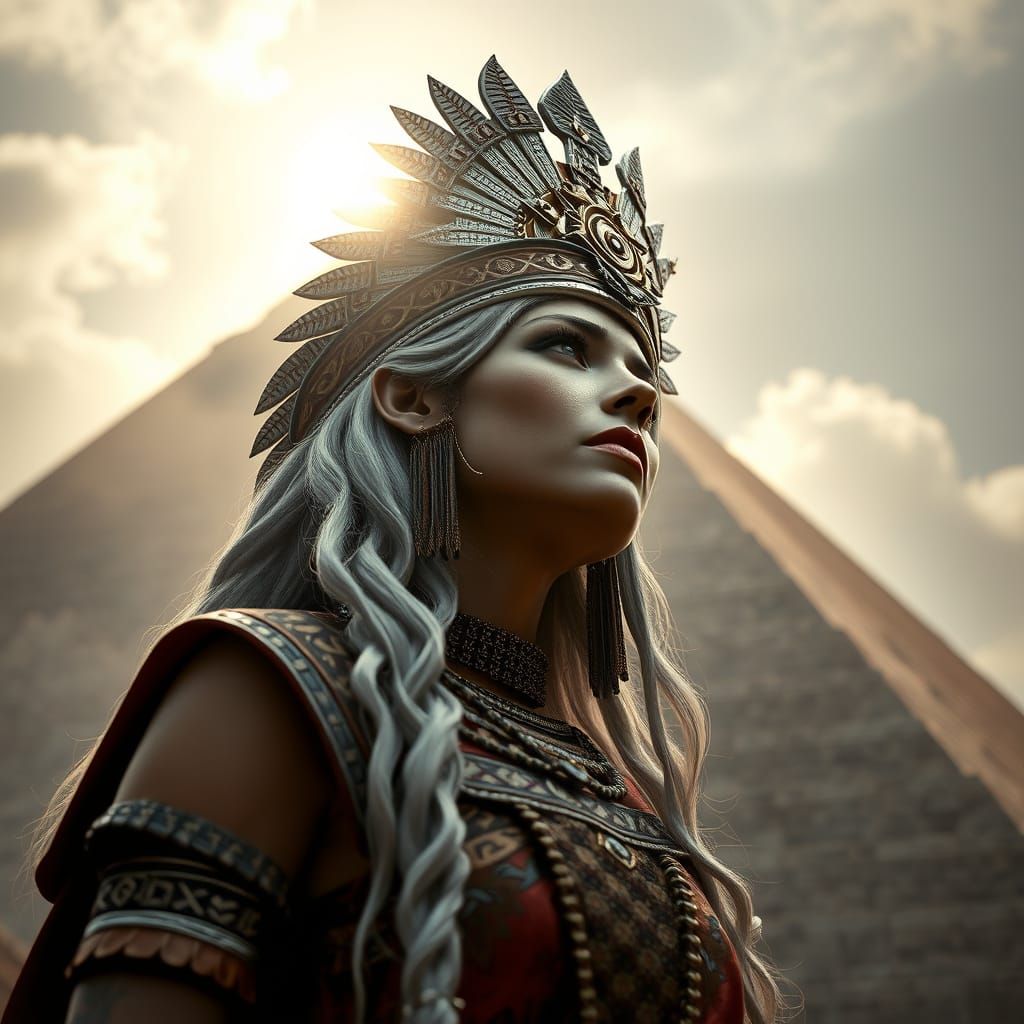 Aztec Princess in Reverent Adoration