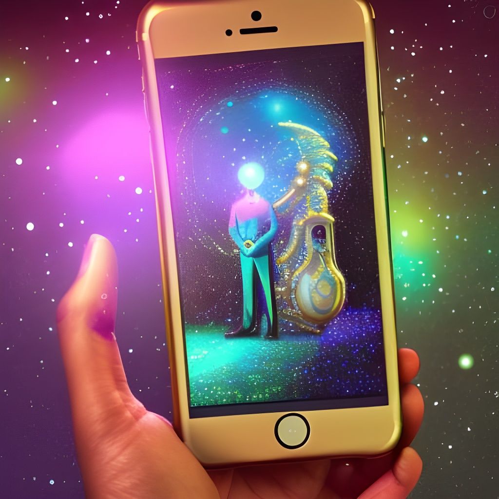 Magical Futuristic iPhone in Art Nouveau Style