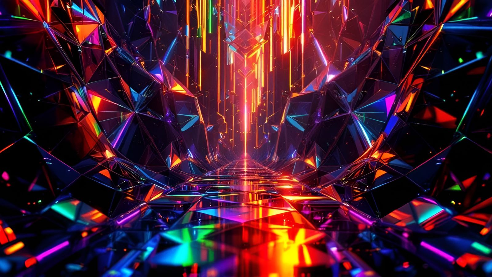 Rainbow Bridge with Polished Metal Light Effects
