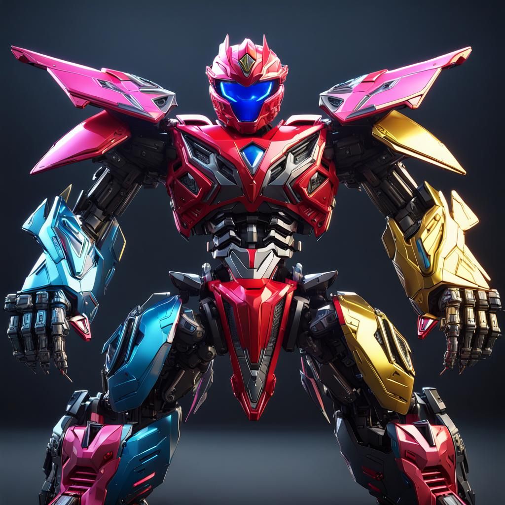 Power Ranger Draconic Megazord in Sci-Fi Style