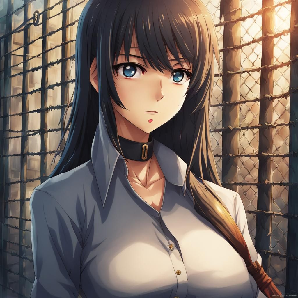 Anime Prison Girl in Manga Style