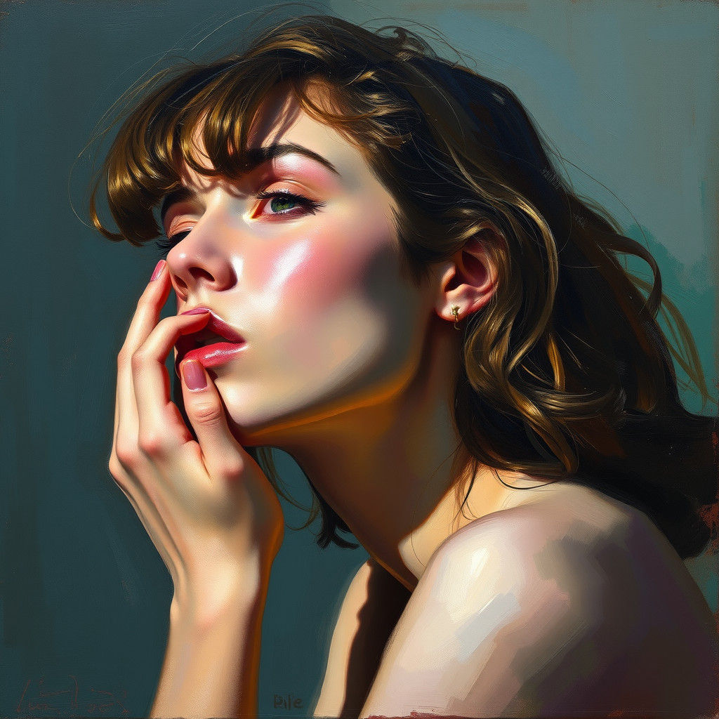 Genderqueer Gaze: An Oil Painting Photo in Low Light