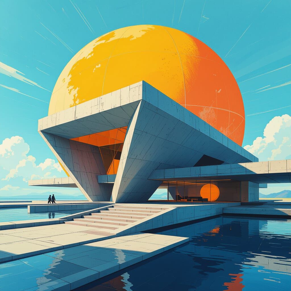 Futuristic Steel Portico for Civil Engineering Promotion