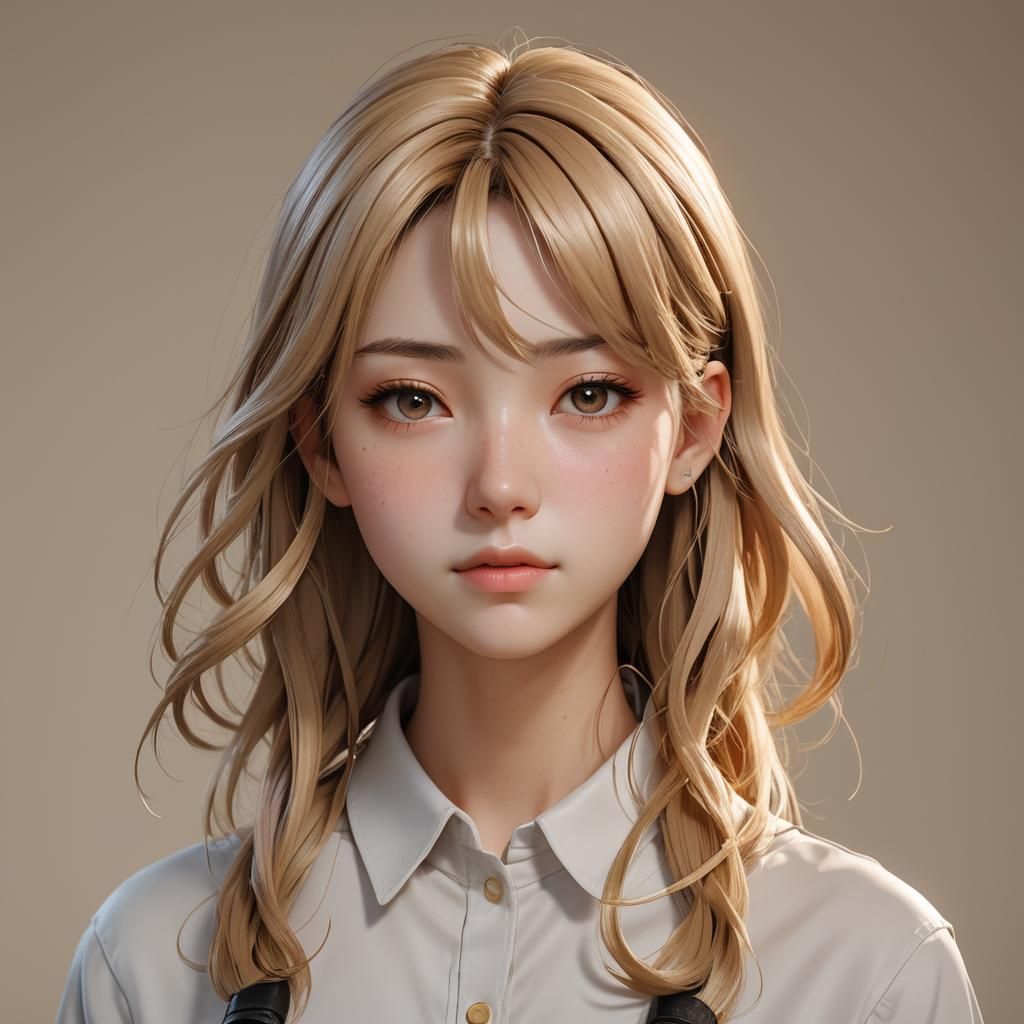 Hyper-Realistic Anime Girl Portrait in 3D