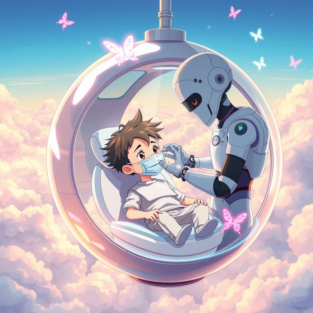 Futuristic Dental Clinic in Anime Style