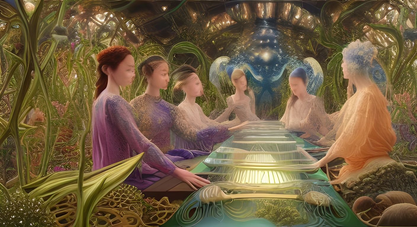 Surreal Poem Composition in a Glass Forest