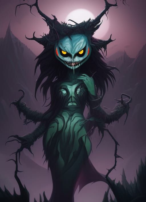 Venomized Queen of Nightmares in Burtonesque Arctic
