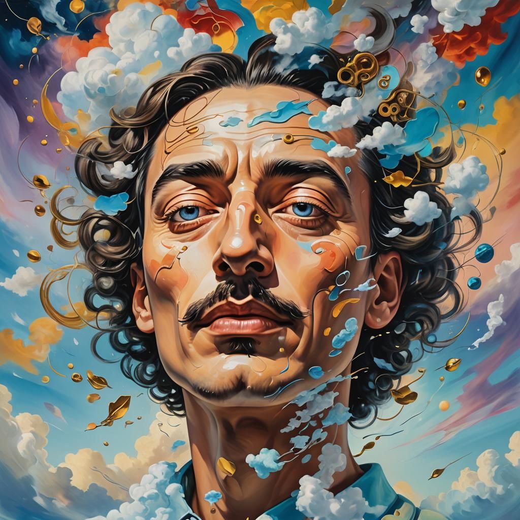 Surreal Portrait of Open Mind in Dreamlike Colors