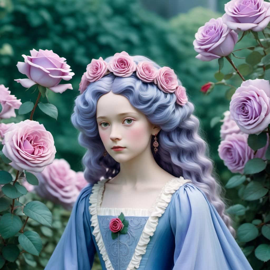 Princess Kriemhild in Ghibli Garden with Roses