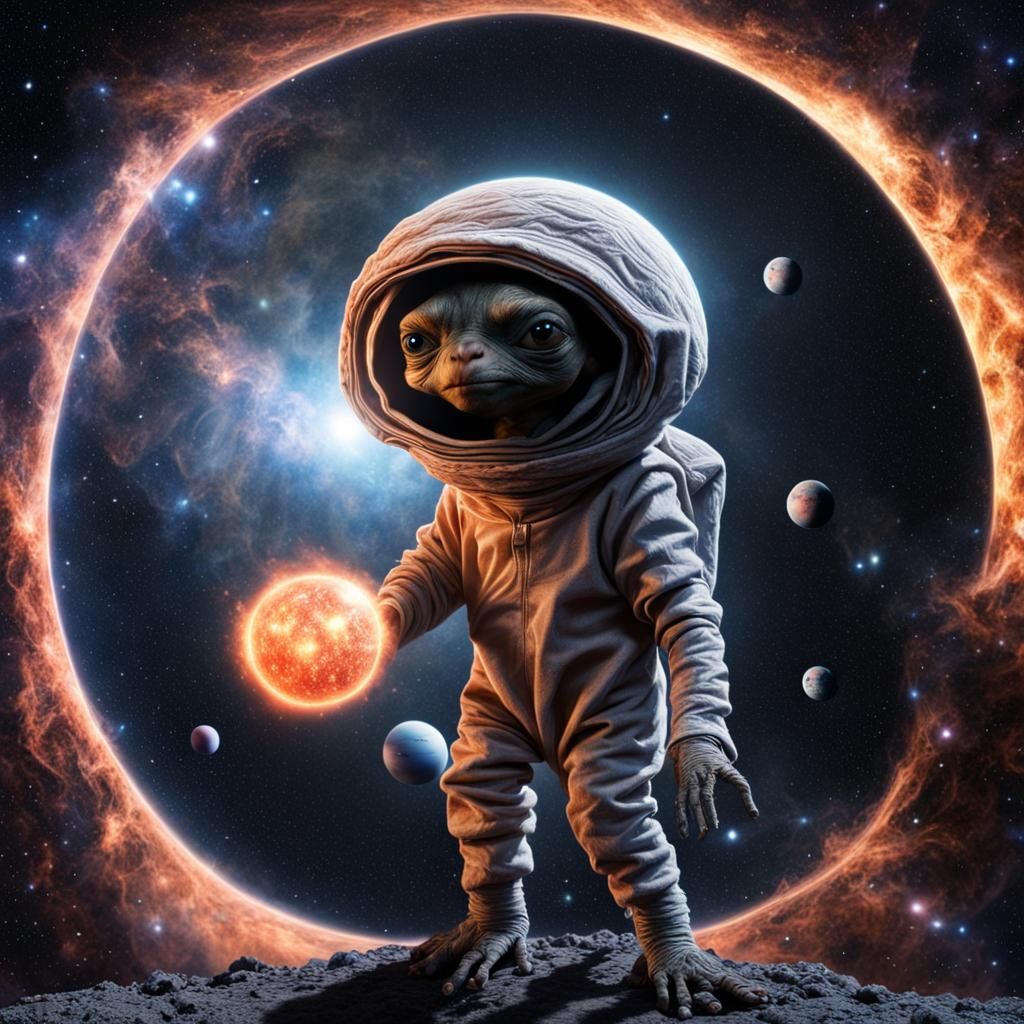 E.T. Hits Star into Black Hole in Space