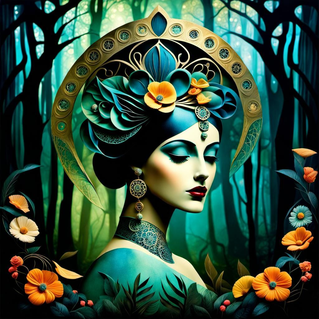 Ethereal Surrealist Masterpiece: Tim Burton Meets Picasso