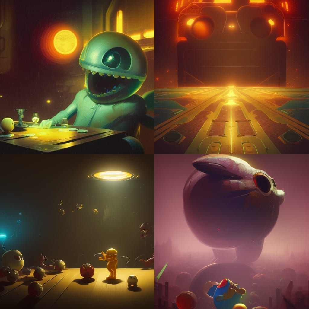 Pac-Man in Dark Fantasy Style, 8k Resolution