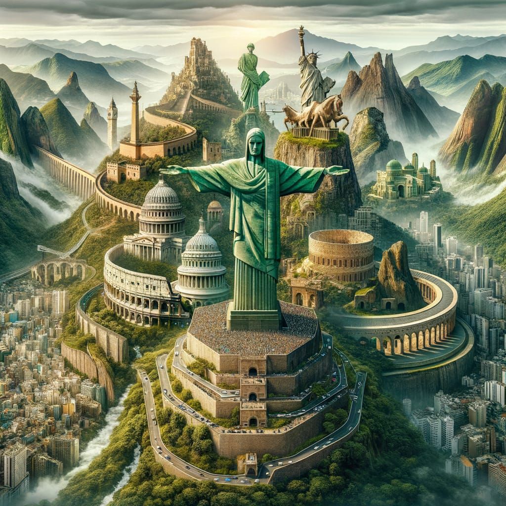 Harmonious Panorama of the Modern Wonders of the World