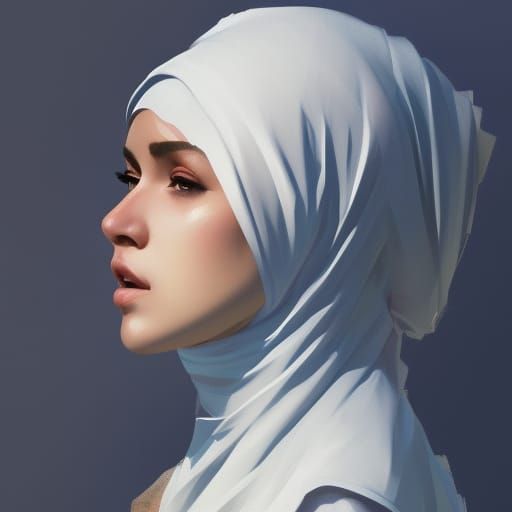 Llama with Hijab: Detailed 8k Portrait