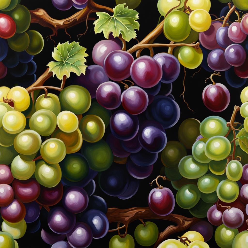 Hyperrealistic Grapes with Dynamic Lighting