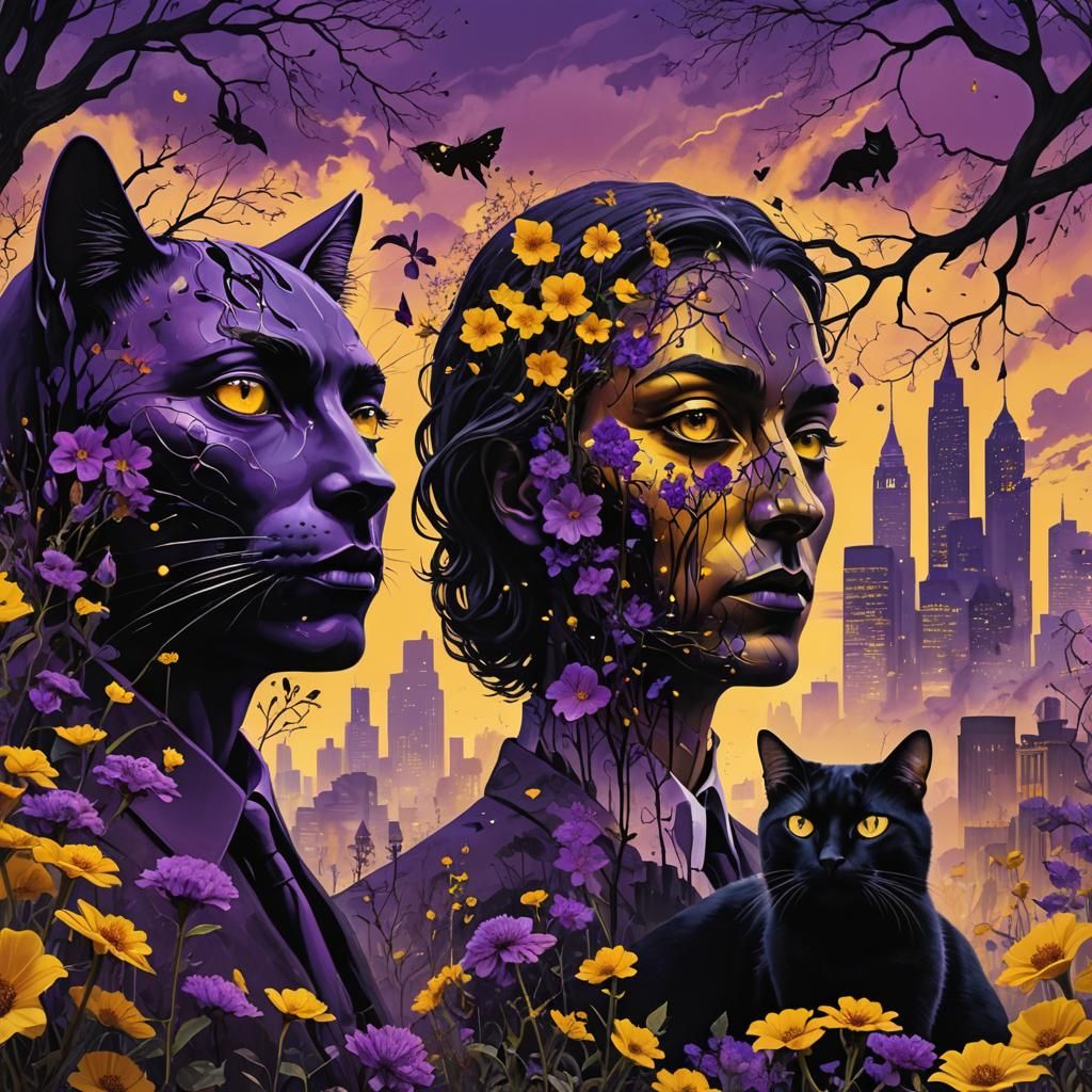 Dual-Faced Figure in Surreal Digital Art