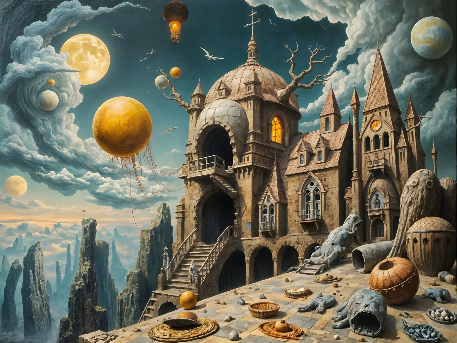 Dreamy Castlescape in a Surreal Style