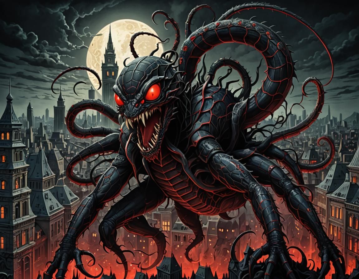 Dark Fantasy Monstrosity Unleashes Terror on City