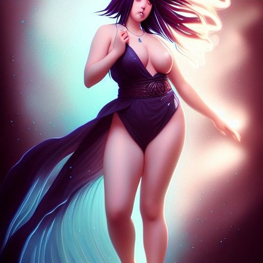 Photorealistic Hinata Hyuga with Shimmering Light