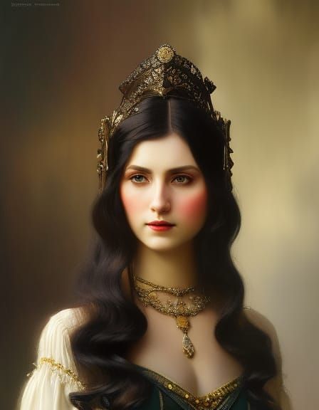 Victorian Beauty Portrait in Oil Painting Style