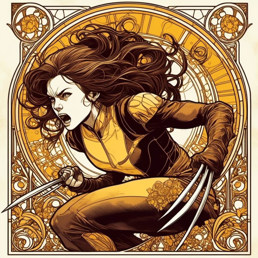 X-23 Wolverine in Art Nouveau Style