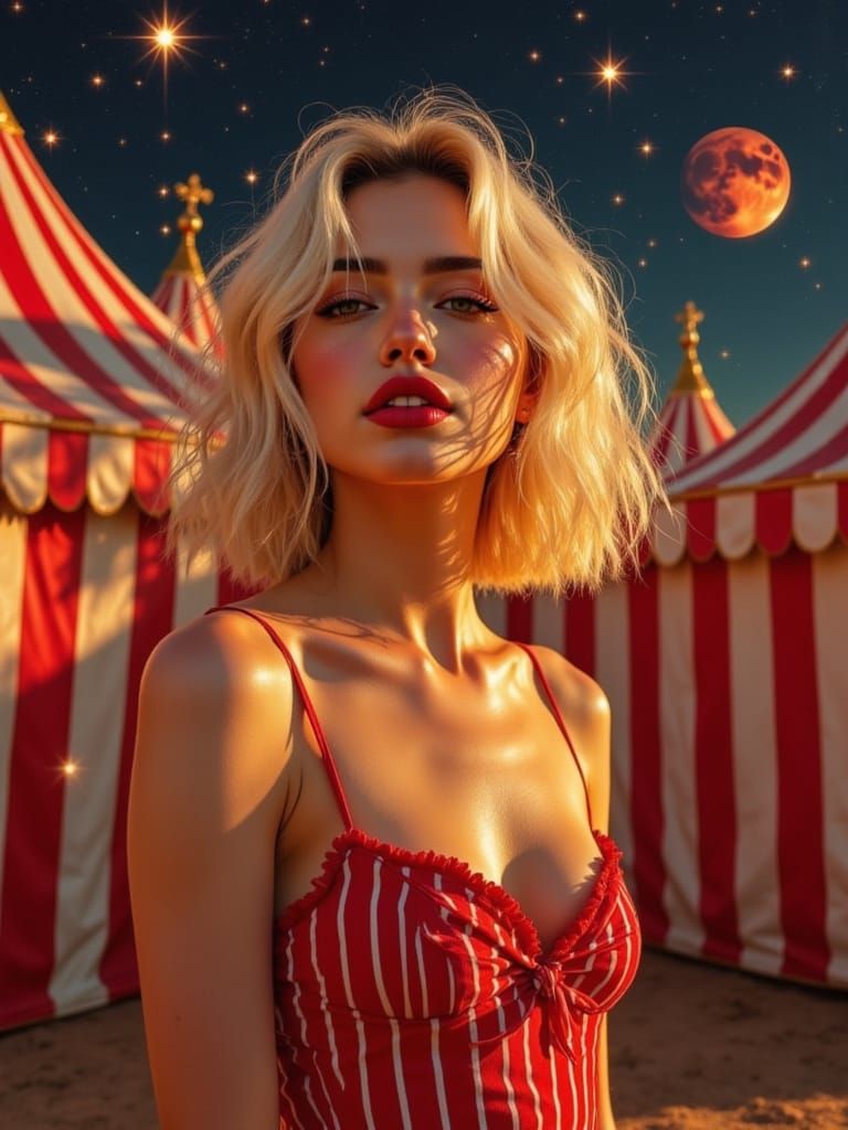 Cinematic Portrait of a Confident Woman Under Starry Night S...