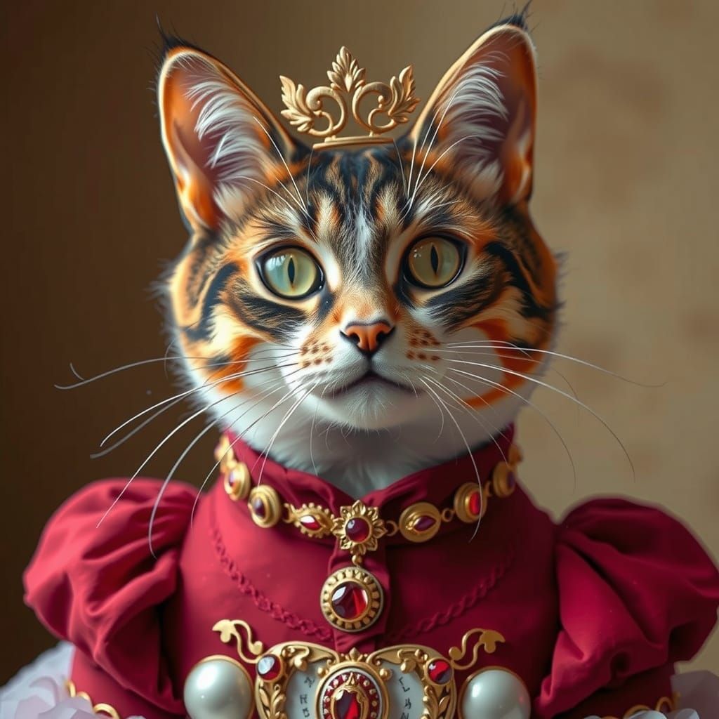 Regal Feline in Elegant Attire