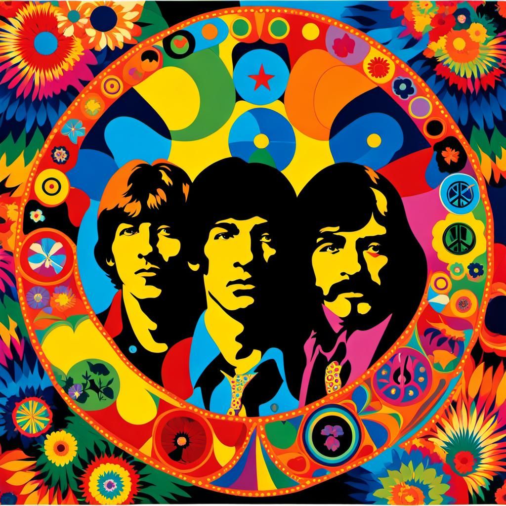 Psychedelic 1960s Collage Poster Art