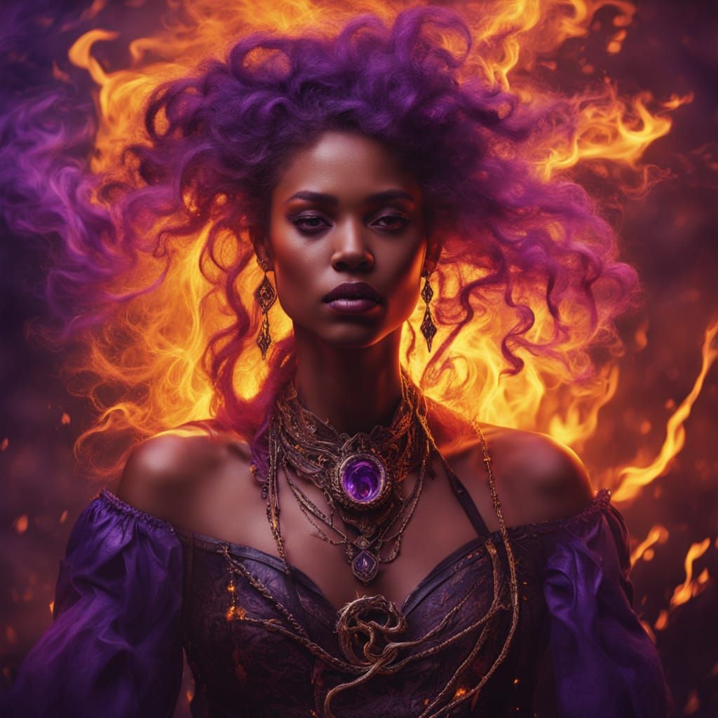 Baroque Fantasy Portrait of Zamara Slade as Sorceress