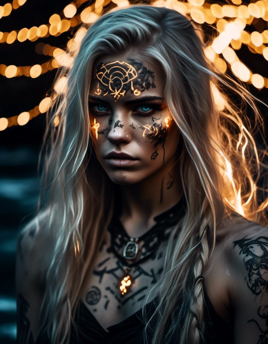 Norse Warrior with Glowing Runes