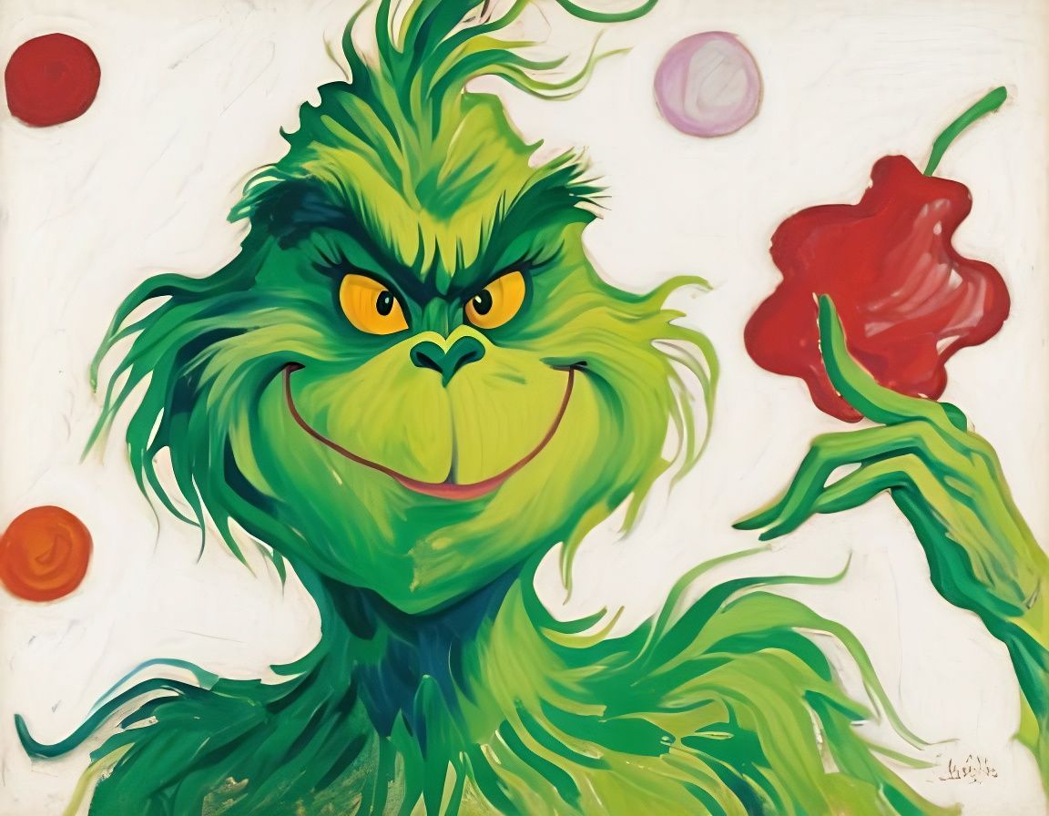 Grinch Portrait in Egon Schiele Style