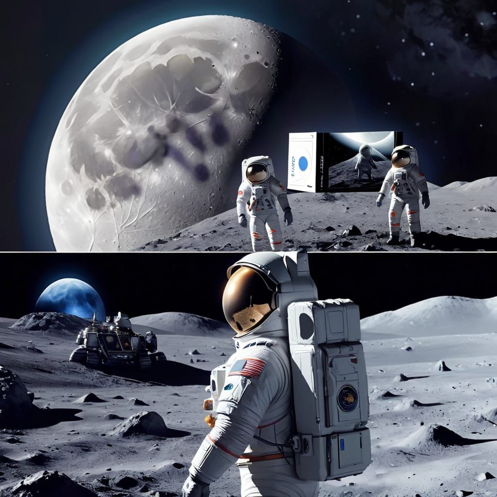 Blu-ray Discs Scattered on Lunar Surface