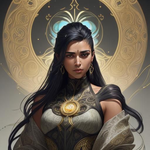 Elegant Portrait in Art Nouveau Style