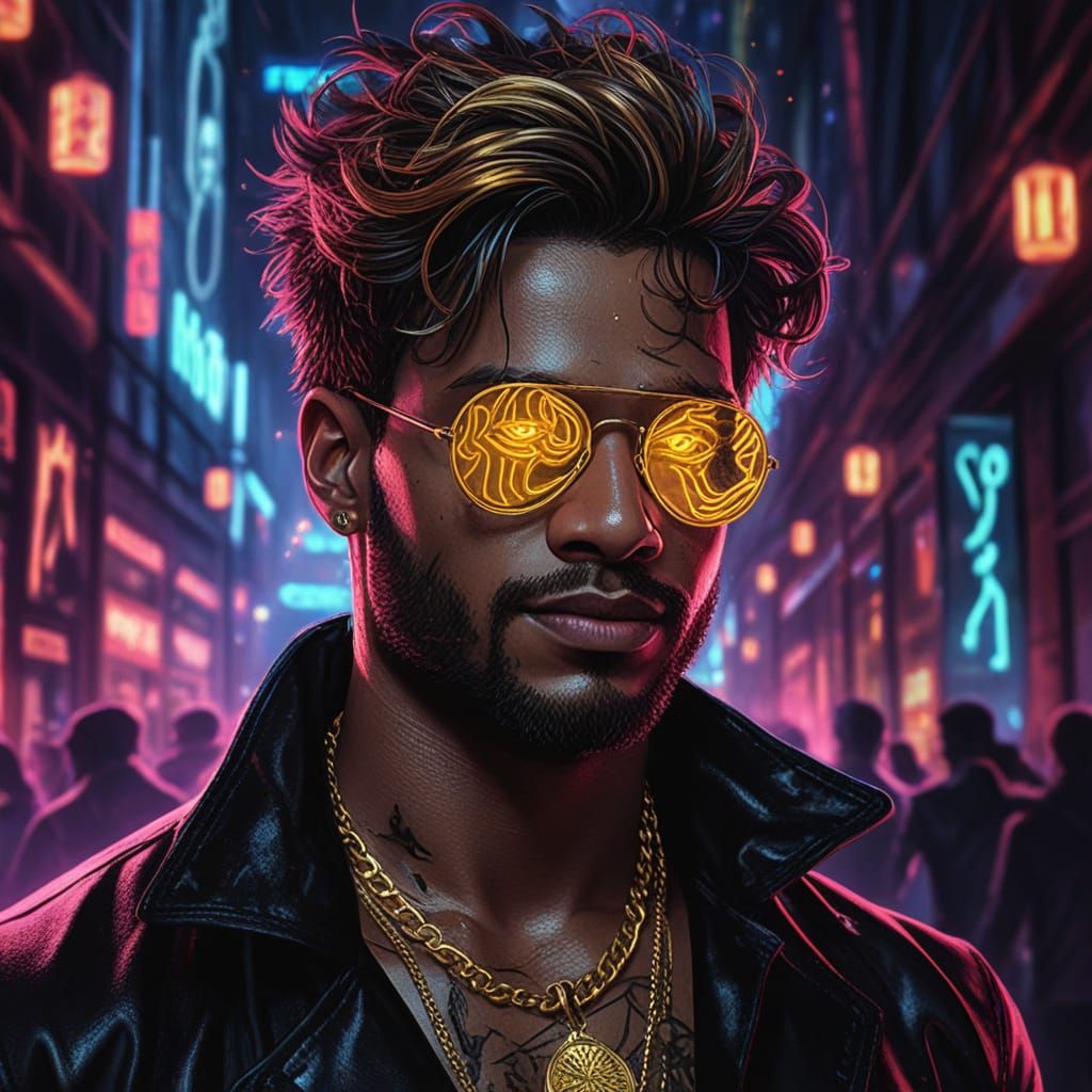 Berlin Rave Concept Art with Ink Outlines and Neon Glow