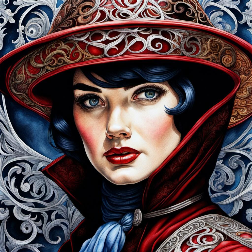 Hyperrealistic Graphic Novel Sketch with Engravings