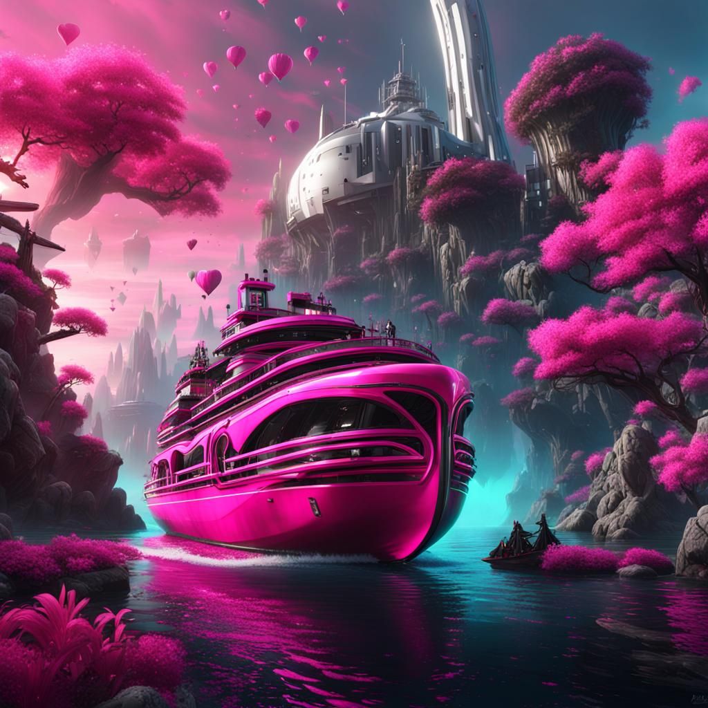 Futuristic Ferry to Paradise: A Sci-Fi Utopia