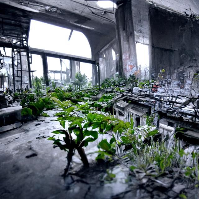 Post-Apocalyptic Mall Overgrown with Nature in 8K
