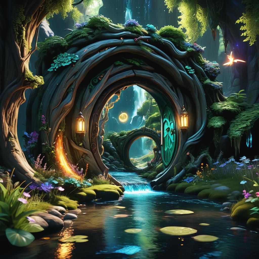 Magical Portal to Fantasy Land in 3D