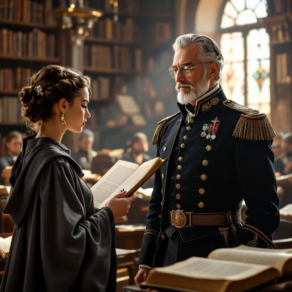 Poet of War and Romance in a Scroll-Filled Library