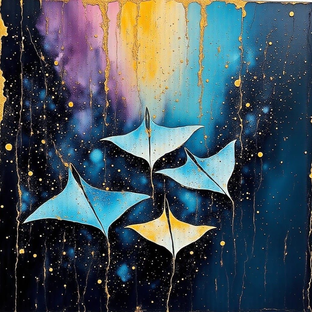 Bioluminescent Manta Rays Bursting from Cosmic Ocean