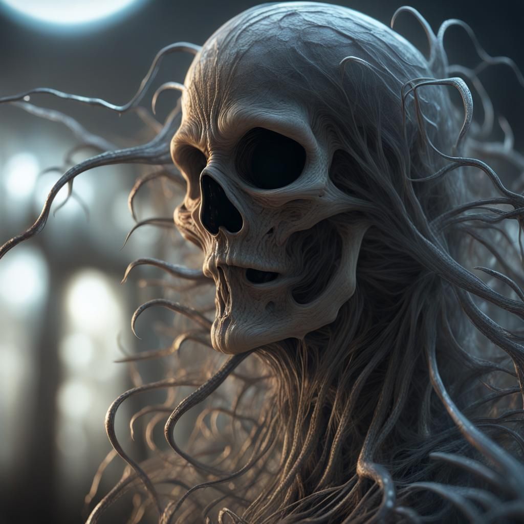Glowing Ghost in Hyperrealistic Digital Art Style