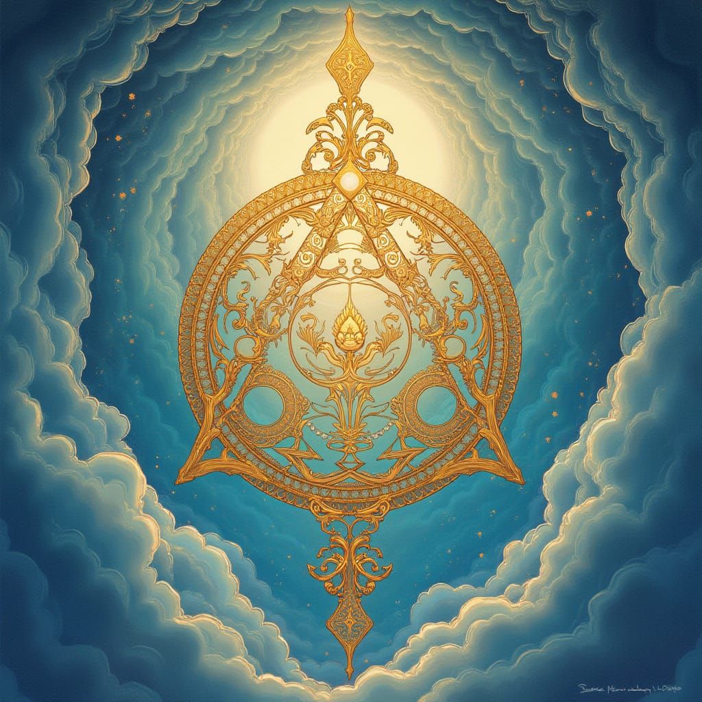 Symmetrical Balance Sigil Design in Escher Style