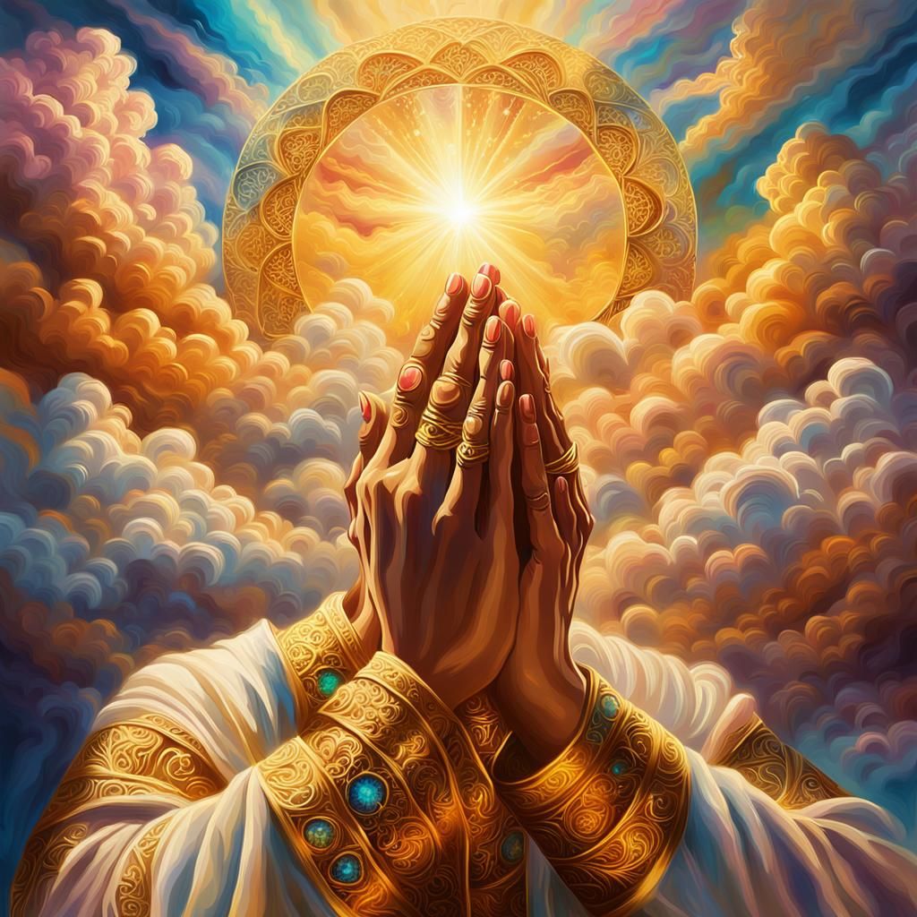 Heavenly Prayer: A Vibrant Fantasy Concept Art