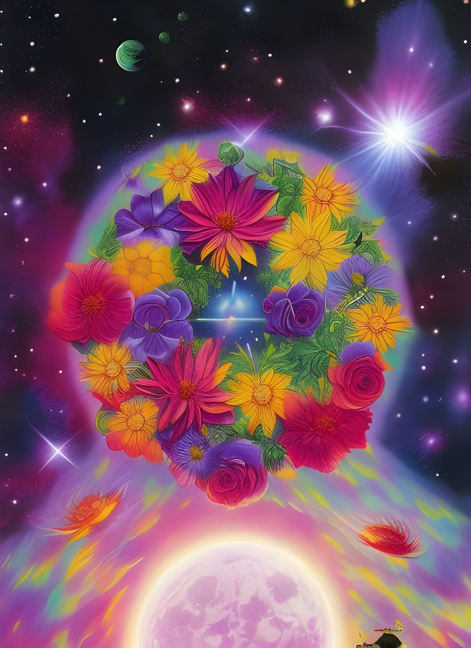 Cosmic Bloom: A Flower in Space