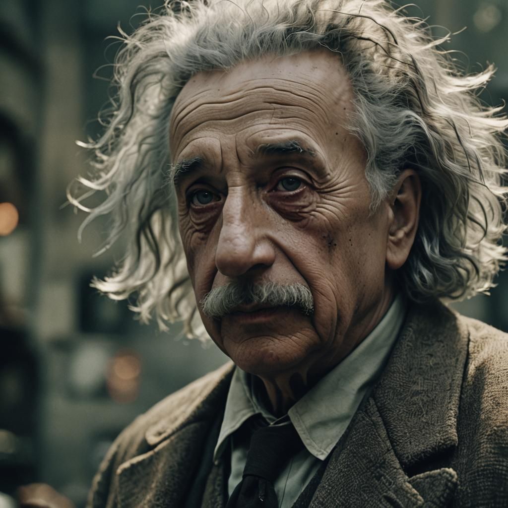 Dramatic Film Still of Einstein on V-Raptor XL