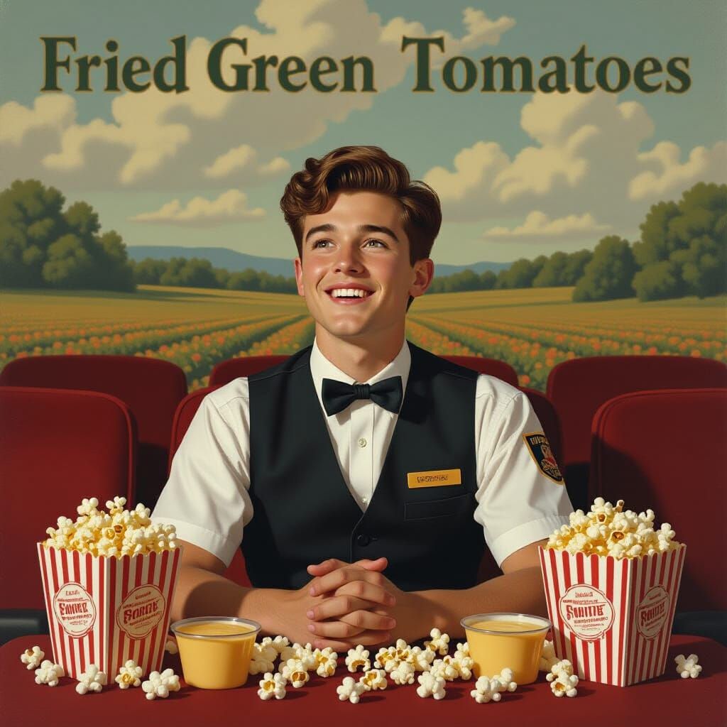 Nostalgic Usher in Popcorn Landscape