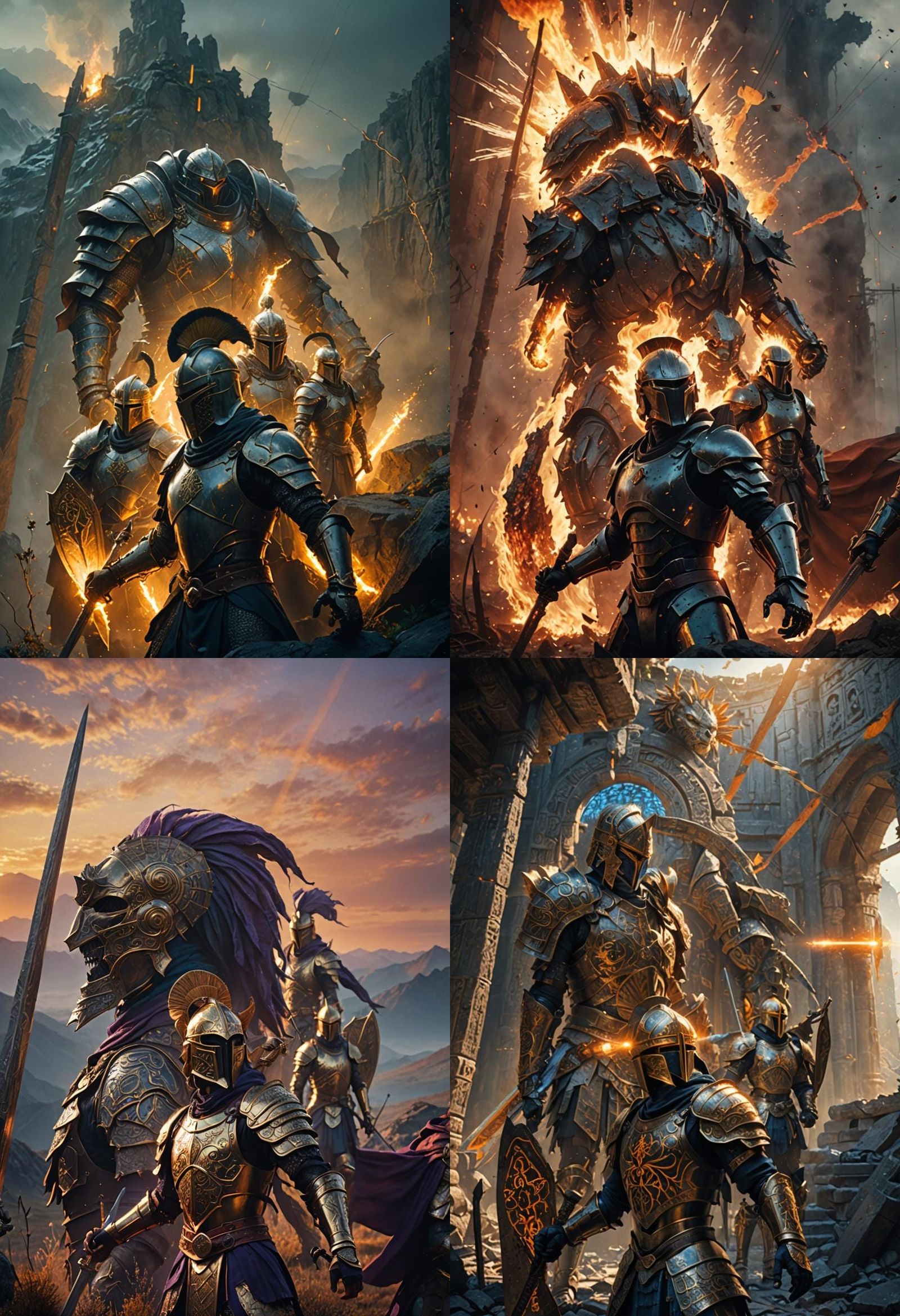 Faceless Warrior Knights: Detailed Fantasy Concept Art