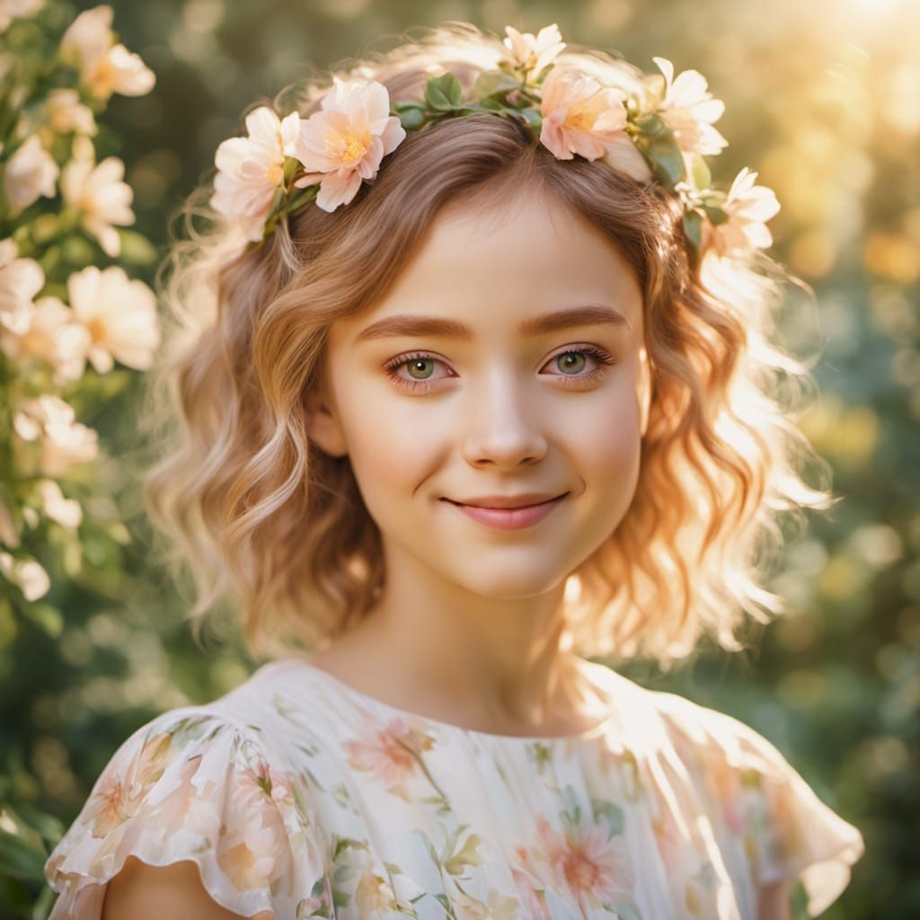 Whimsical Garden Goddess in Watercolor